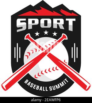 mountain peak baseball logo votre entreprise Illustration de Vecteur
