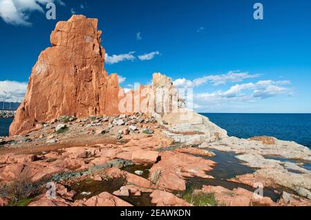 Rocce Rosse, Reds Rocks, Arbatax, Tortolì, province d'Ogliastra, Sardaigne, Italie, Europe, Banque D'Images