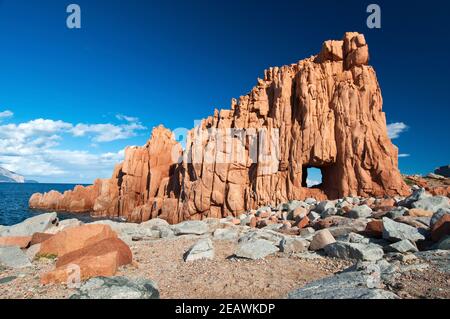 Rocce Rosse, Reds Rocks, Arbatax, Tortolì, province d'Ogliastra, Sardaigne, Italie, Europe, Banque D'Images