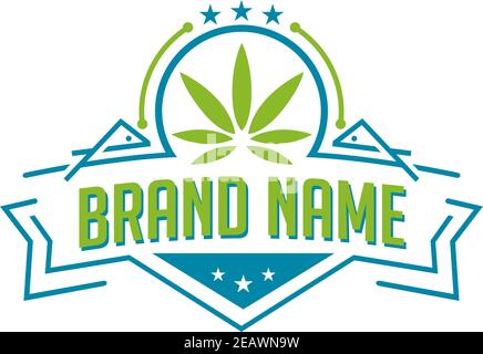 logo de marijuana votre entreprise Illustration de Vecteur