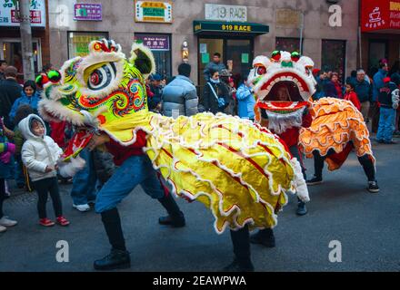 La séparation du nouvel an chinois dans le quartier chinois de Philadelphie, en Pennsylvanie, aux États-Unis Banque D'Images