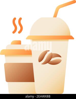 Icône de couleur plate vectorielle Coffee To Go Illustration de Vecteur