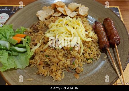 Nasi Goreng Kambing Sarte Buntel, cuisine traditionnelle, Jakarta, Indonésie Banque D'Images