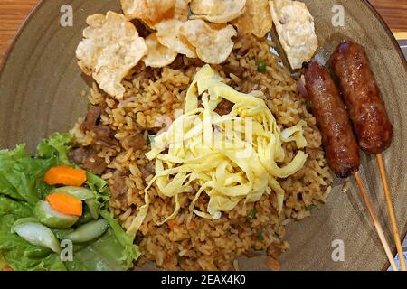 Nasi Goreng Kambing Sarte Buntel, cuisine traditionnelle, Jakarta, Indonésie Banque D'Images