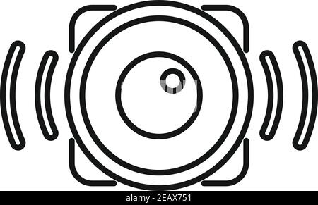 Icône de l'annonceur du haut-parleur, style de contour Illustration de Vecteur