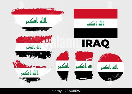 Drapeau de pinceau artistique grungy de l'Irak pays. Bonne journée d'indépendance de l'Irak Illustration de Vecteur