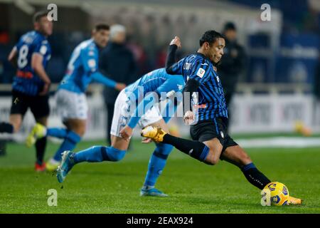 Bergame, Italie. 10 février 2021. Bergame, Italie, Gewiss Stadium, 10 février 2021, Luis Muriel (Atalanta) pendant Atalanta BC vs SSC Napoli - football italien Coppa Italia Match Credit: Francesco Scaccianoce/LPS/ZUMA Wire/Alamy Live News Banque D'Images