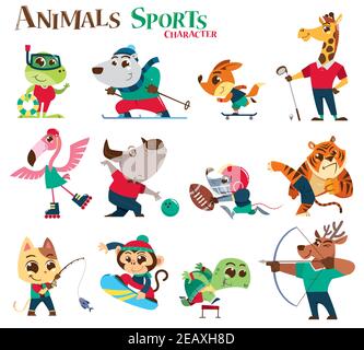 Illustration vectorielle de la caricature du personnage de sports d'animaux. Joueur d'animaux Illustration de Vecteur