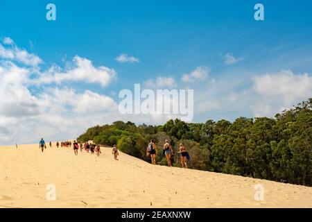 Grande visite guidée du lac Wabby sur Fraser Island Great Sandy Park Banque D'Images