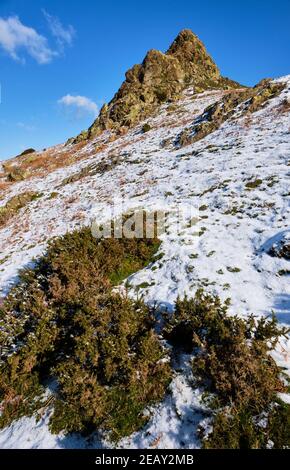 The Gaer Stone Hope Bowdler Hill, Church Stretton, Shropshire. Banque D'Images