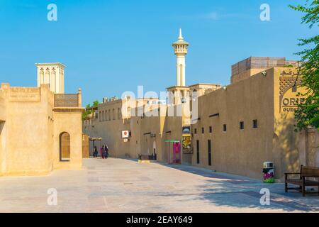 DUBAÏ, Émirats arabes Unis, 25 OCTOBRE 2016 : vue sur le quartier historique d'Al Fahidi à Dubaï, Émirats arabes Unis Banque D'Images