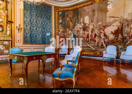 STOCKHOLM, SUÈDE, 21 AVRIL 2019 : chambres joliment décorées du palais Drottningholm près de Stockholm, Suède Banque D'Images