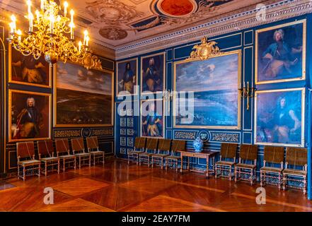 STOCKHOLM, SUÈDE, 21 AVRIL 2019 : chambres joliment décorées du palais Drottningholm près de Stockholm, Suède Banque D'Images