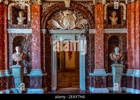 STOCKHOLM, SUÈDE, 21 AVRIL 2019 : chambres joliment décorées du palais Drottningholm près de Stockholm, Suède Banque D'Images