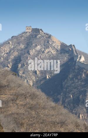 La Grande Muraille de Jiankou — sauvage et dangereusement raide Banque D'Images