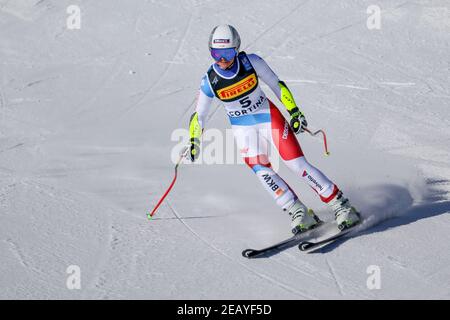 Cortina (BL, Italie. 11 février 2021. Cortina (BL), Italie, Olympia delle Tofane, 11 février 2021, Corinne SUTER (SUI) pendant les Championnats du monde DE SKI alpin 2021 FIS - Super G - femmes - course de ski alpin crédit: Luca Tedeschi/LPS/ZUMA Wire/Alay Live News Banque D'Images