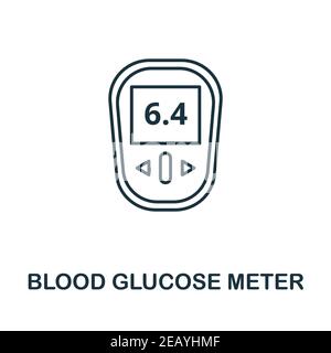 Icône du glucomètre. Élément simple de la collection numérique de santé. Icône de mesure créative du glucose sanguin pour la conception de sites Web, les modèles, les infographies et Illustration de Vecteur
