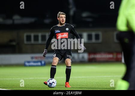 Copenhague, Danemark. 10 février 2021. Emil Holm (26) de SoenderjyskE vu dans le match de Pokalen de Sydbank entre Fremad Amager et SoenderjyskE à Sundby Idraetsprack à Copenhague. (Crédit photo : Gonzales photo/Alamy Live News Banque D'Images