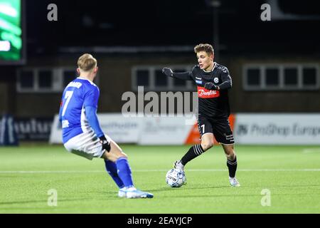 Copenhague, Danemark. 10 février 2021. Julius Eskesen (7) de SoenderjyskE vu dans le match de Pokalen de Sydbank entre Fremad Amager et SoenderjyskE à Sundby Idraetsprack à Copenhague. (Crédit photo : Gonzales photo/Alamy Live News Banque D'Images