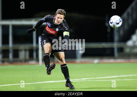 Copenhague, Danemark. 10 février 2021. Stefan Gartenmann (2) de SoenderjyskE vu dans le match de Pokalen de Sydbank entre Fremad Amager et SoenderjyskE à Sundby Idraetstenk à Copenhague. (Crédit photo : Gonzales photo/Alamy Live News Banque D'Images