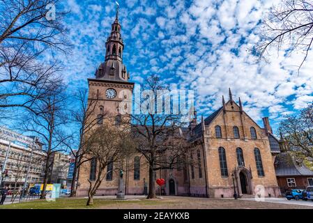 OSLO, NORVÈGE, 16 AVRIL 2019 : vue sur la cathédrale d'oslo en Norvège Banque D'Images