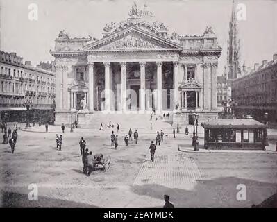 Photographie ancienne de la Bourse, Bruxelles, Belgique. Banque D'Images