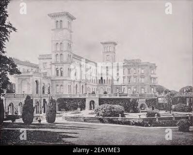 Photographie d'époque par Shepp Photographie de la maison et des jardins d'Osborne, île de Wight - 1892. Maison de vacances de la reine Victoria. Banque D'Images