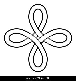 Celtic Heraldic Knot Bowen Symbol Vector Bowen Cross True Lovers Nœud Illustration de Vecteur