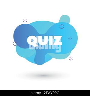 Logo bleu du quiz isolat sur blanc, icône du questionnaire, signe du sondage, symboles vocaux à bulle plate Illustration de Vecteur