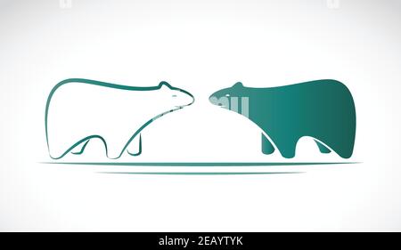 Motif d'ours sur fond blanc. Illustration vectorielle superposée facile à modifier. Animaux sauvages. Illustration de Vecteur