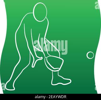 Softball Player, icône de ligne d'un ensemble, fond blanc. Vecteur EPS 10 Illustration de Vecteur