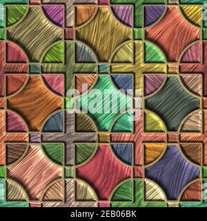 Le rendu 3D permet d'obtenir un revêtement d'arrière-plan uniforme avec texture de motif en bois Banque D'Images