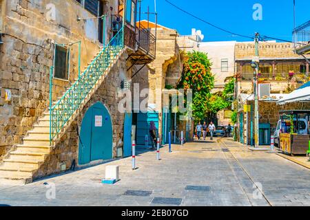 ACRE, ISRAËL, 12 SEPTEMBRE 2018 : rue étroite dans la vieille ville d'Akko, Israël Banque D'Images