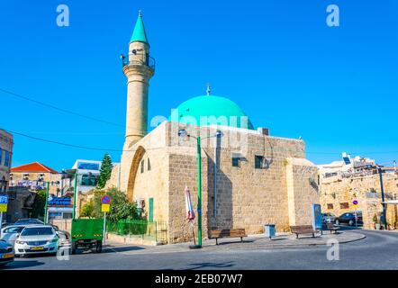 ACRE, ISRAËL, 12 SEPTEMBRE 2018 : mosquée Sinan Pasha à Akko/Acre, Israël Banque D'Images