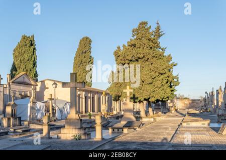 Porreres, Espagne; février 11 2021: Deuxième phase de fouilles dans la tombe de masse du cimetière municipal de Porreres des représailles dans le Spannis Banque D'Images