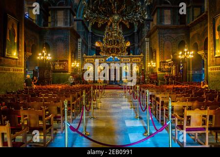 THESSALONIQUE, GRÈCE, 8 SEPTEMBRE 2017 : intérieur de l'église Sainte-Sophie à Thessalonique, Grèce Banque D'Images