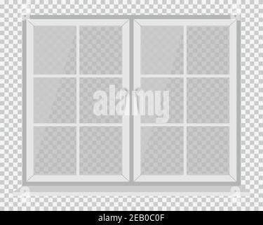 Cadre de fenêtre blanc sur fond transparent Illustration de Vecteur