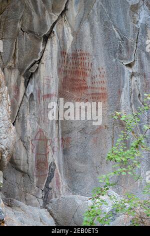 Pictogrammes, Big Creek, Frank Church - River of No Return Wilderness, Idaho. Banque D'Images