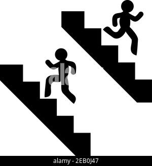 symboles grimper et descendre les escaliers Illustration de Vecteur