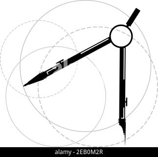 dessin de la boussole Illustration de Vecteur