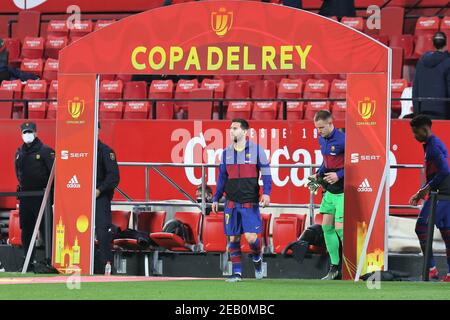 Lionel Messi du FC Barcelona pendant la coupe d'Espagne, Copa del Rey, demi-finale, match de football de la 1ère jambe entre le FC Sevill / LM Banque D'Images