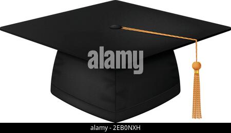 Mortarboard isolé sur blanc. Illustration vectorielle. Illustration de Vecteur