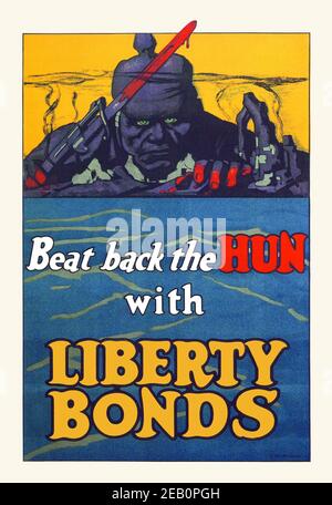 Battez le Hun avec Liberty Bonds 1918 Banque D'Images