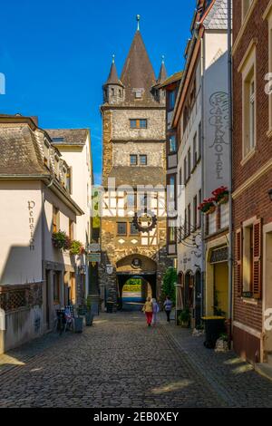 BACHARACH, ALLEMAGNE, 16 AOÛT 2018 : Muenzturm dans la ville de Bacharach en Allemagne Banque D'Images