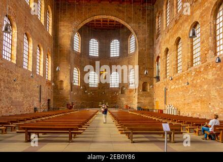 TRÈVES, ALLEMAGNE, 14 AOÛT 2018 : intérieur de la basilique de Constantin à Trèves, Allemagne Banque D'Images