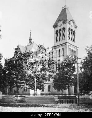 Le palais de justice du comté de Luzerne est situé sur la place publique, Wilkes barre en Pennsylvanie. 1891 Banque D'Images