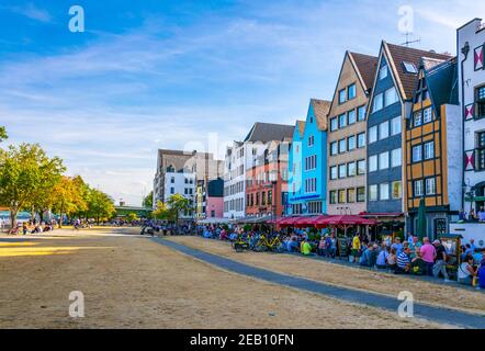 COLOGNE, ALLEMAGNE, 11 AOÛT 2018 : place Fischmarkt à cologne, Allemagne Banque D'Images