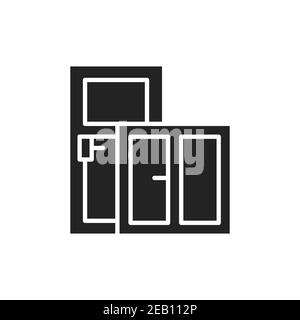 Choix de portes, icône de ligne de couleur de fenêtres. Pictogramme pour page Web, application mobile, Promo. Contour modifiable. Illustration de Vecteur