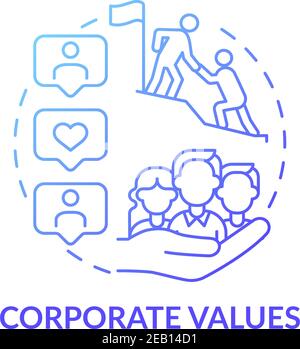 Icône de concept des valeurs de l'entreprise Illustration de Vecteur