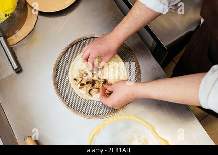 gros plan sur la pizza du chef Banque D'Images